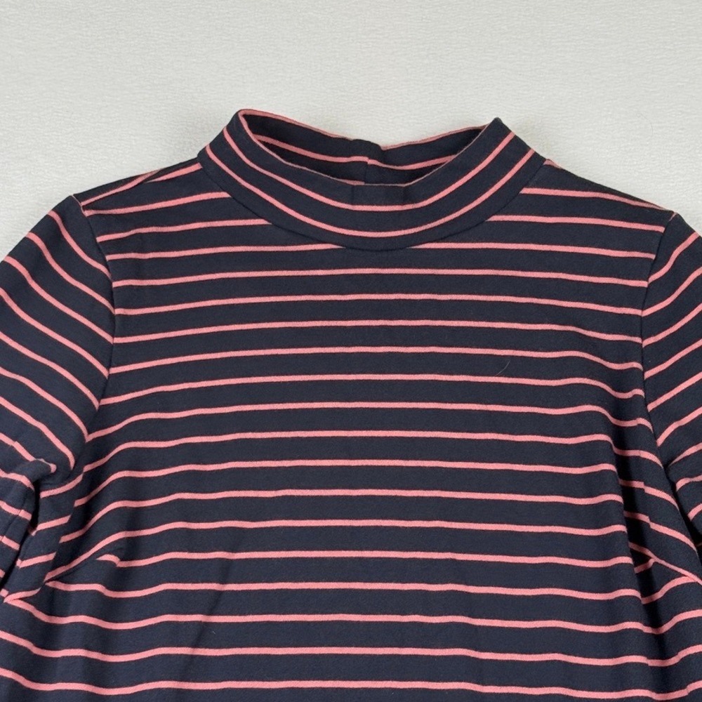 J. Jill Shift Dress Womens Medium Blue Pink Striped Nautical Coastal Preppy - Picture 2 of 8